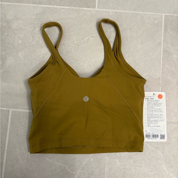 Lululemon Align Cropped Nulu Tank in Auric Gold Size 4 - Picture 6 of 9